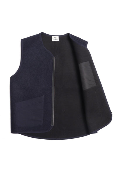 Men's Reversible Wool Vest Navy | A.D.Deertz .ADDeertz