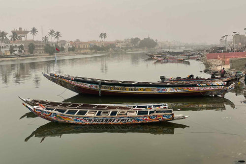 boats on river in senegal