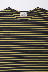Grass T-Shirt Navy Yellow Stripes