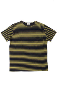 Grass T-Shirt Navy Yellow Stripes