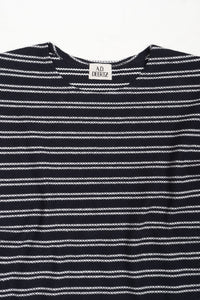 Grass T-Shirt Navy-White Stripe