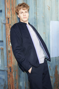 Kiso Jacket Navy Wool / Sage Quilt