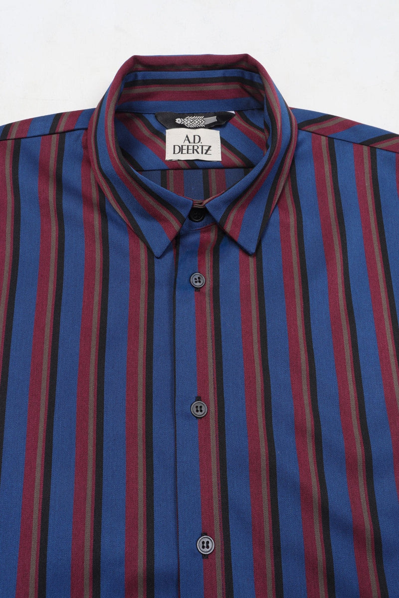 Reed Shirt Blue Burgundy Stripes