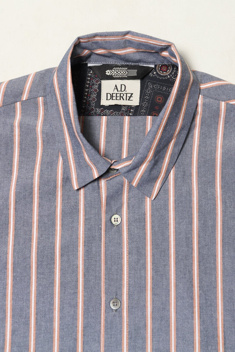 Reed Shirt Grey Beige Stripe