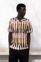 Wakame Shirt Black Beige Block Stripes