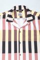 Wakame Shirt Black Beige Block Stripes