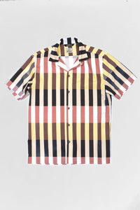 Wakame Shirt Black Beige Block Stripes