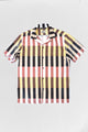 Wakame Shirt Black Beige Block Stripes