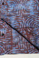 Wakame Shirt Blue Brown Block Print