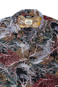 Wakame Shirt Leaves Print Black
