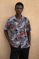 Wakame Shirt Leaves Print Black