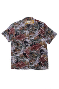 Wakame Shirt Leaves Print Black
