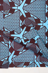 Wakame Shirt Blue Brown Print