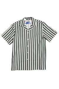 Wakame Shirt Olive Creme Stripe