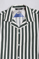 Wakame Shirt Olive Creme Stripe