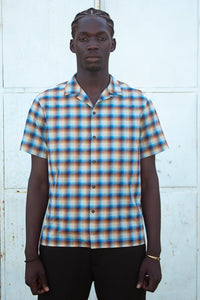 Wakame  Shirt Blue Blurry Checks