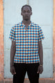 Wakame  Shirt Blue Blurry Checks