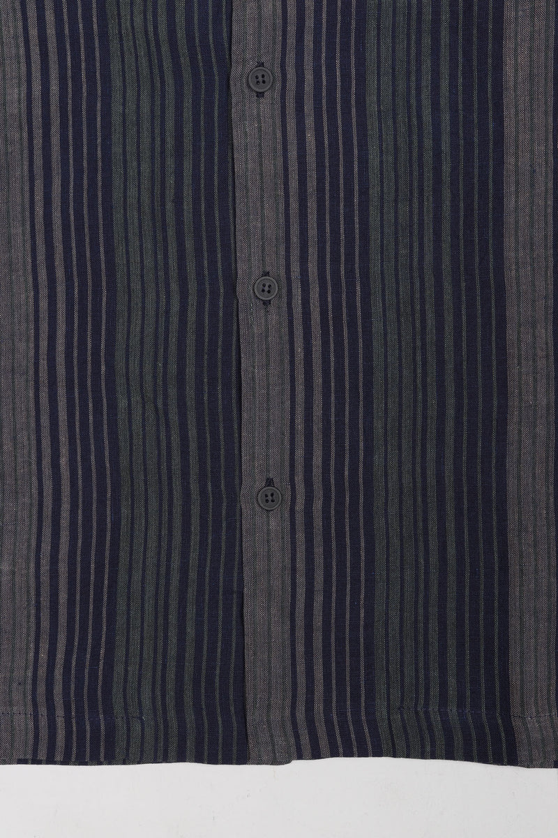 Wakame Shirt linen stripe