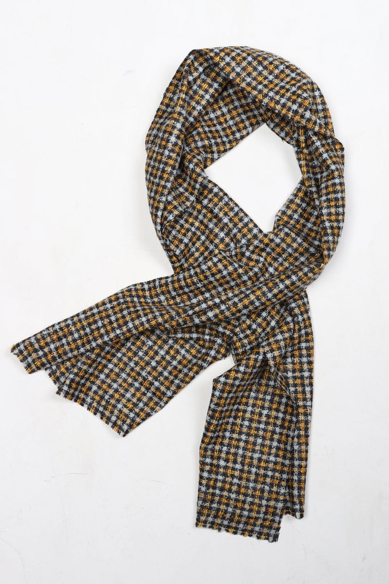 Enoki Scarf Black Grey Yellow
