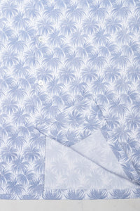 Wakame Shirt Blue White Leaves