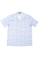 Wakame Shirt Blue White Leaves