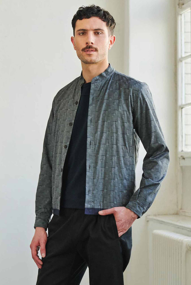ADDeertz  Menswear Shirt-Jacket with band collar