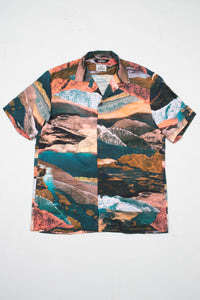 Wakame Shirt Orange Green Landscape