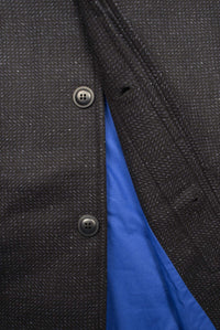 Wool Coat with a dark navy-grey pattern mesnwear berlin