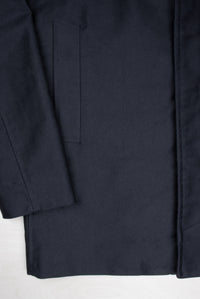 Black marine style coat Teflon coated moleskin fabric Water and dust repellent Made in Poland ADDeertz menswear berlin