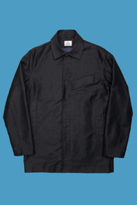 Black marine style coat Teflon coated moleskin fabric Water and dust repellent ADDeertz menswear berlin