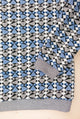 Regular fit sweatshirt Blue white grey Jacquard woven geometric pattern ADDeertz Menswear Berlin