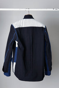 addeertz hand dyed indigo jacket, with patchwork detail