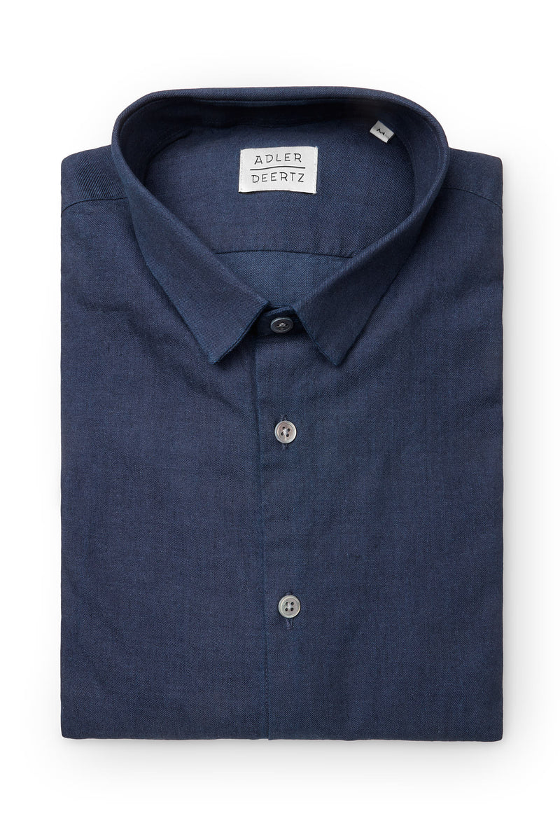 Straight fit shirt Dark indigo dyed cotton twill ADDeertz Menswear Berlin
