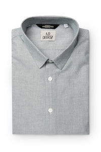ADDeertz Straight fit shirt Oxford weave of white and grey-green yarn
