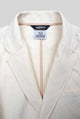 Unconstructed Blazer in a ivory textured cotton 