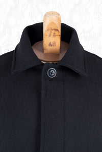 ADDeertz Black Wool Coat Spread collar 