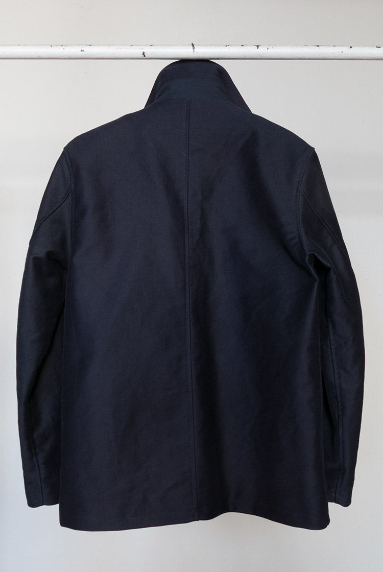 Navy marine style coat Teflon coated moleskin fabric Water and dust repellent ADDeertz menswear berlin
