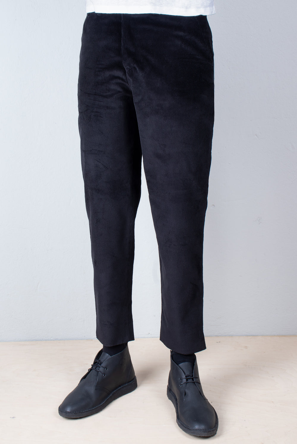     Black Elegant Corduroy tapered trousers ADDeertz Berlin Menswear