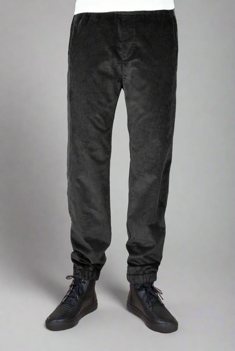 Fine tailored pant in a black soft corduroy menswear berlin