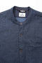 shirt jacket in Warm melton wool in a blue melange detail