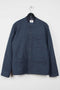 shirt jacket in Warm melton wool in a blue melange