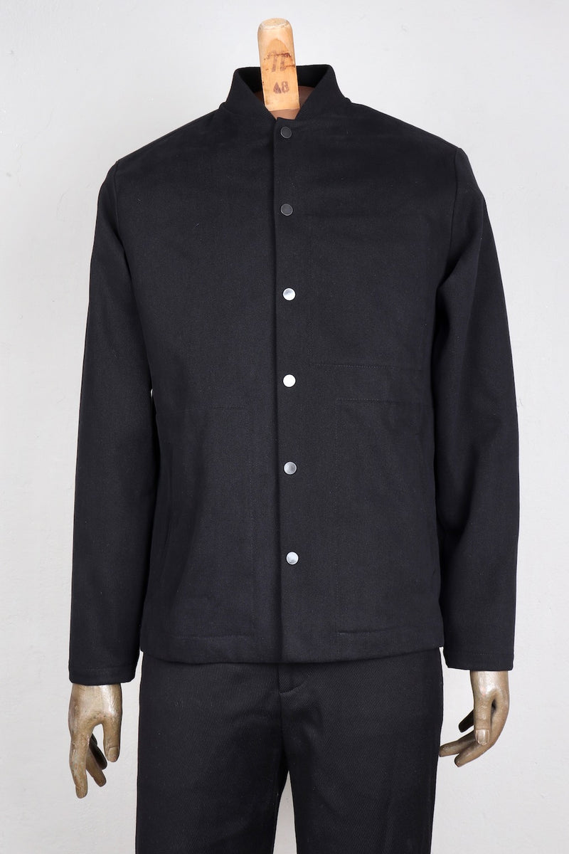 Black Cotton canvas jacket with soft brushed surface ADDeertz Menswear Berlin